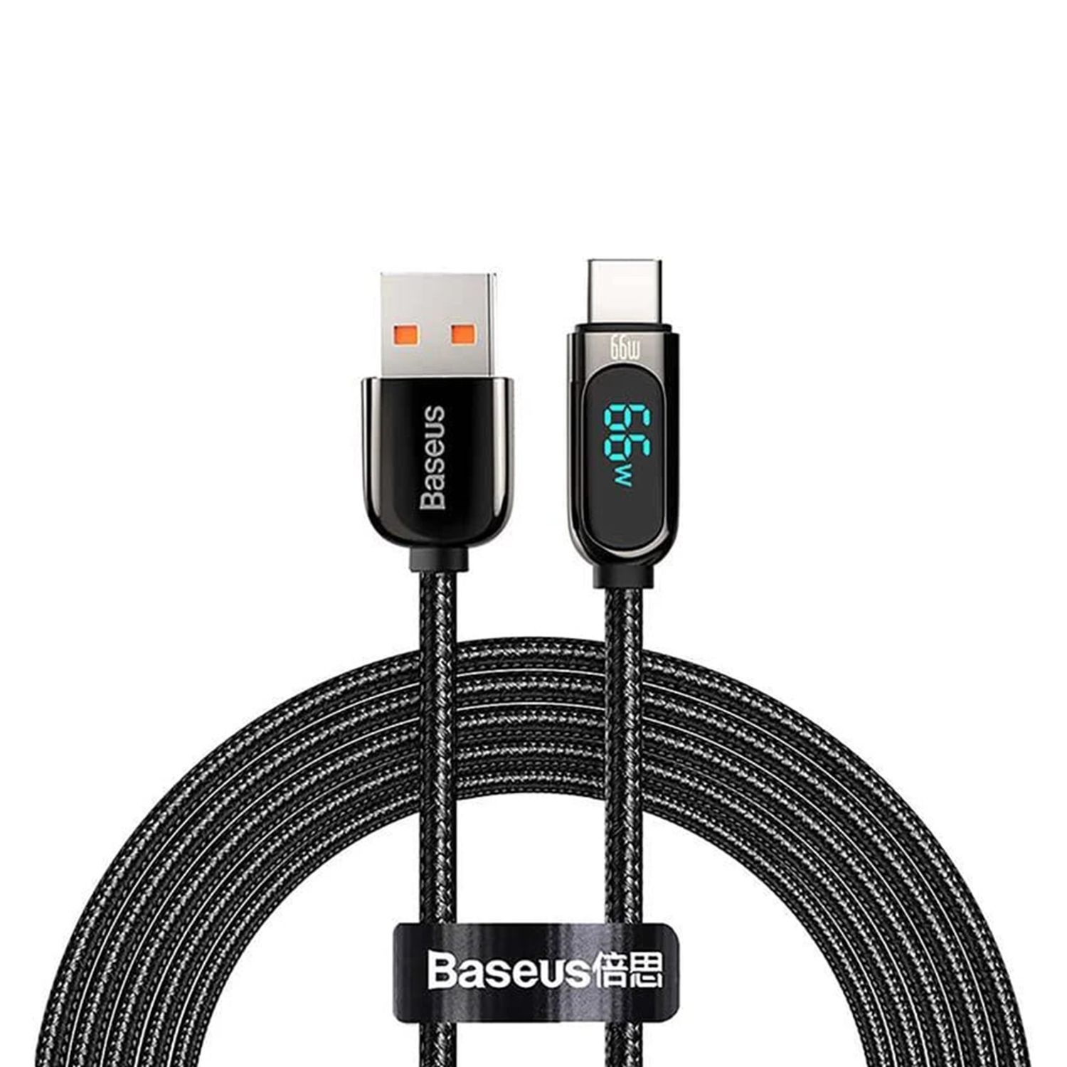 Cablu date Display USB to Type-C, 66 W, 2 m, Negru fotografia produsului