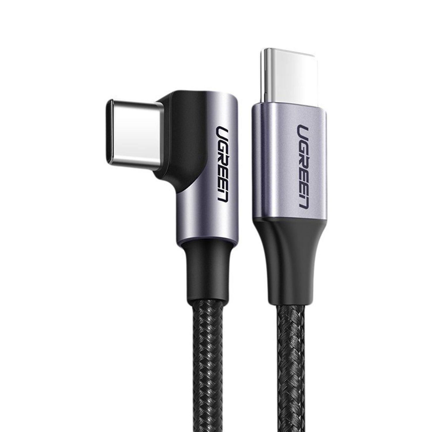 Cablu date Type-C to Angled Type-C, 60 W, 2.0  PD  Aluminium Shell, 2 m, Gri fotografia produsului