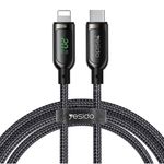 Cablu date tip Lightning  Yesido, Lightning la Type-C, 20W, 5A, Digital Display, 1.2m, Negru fotografia produsului