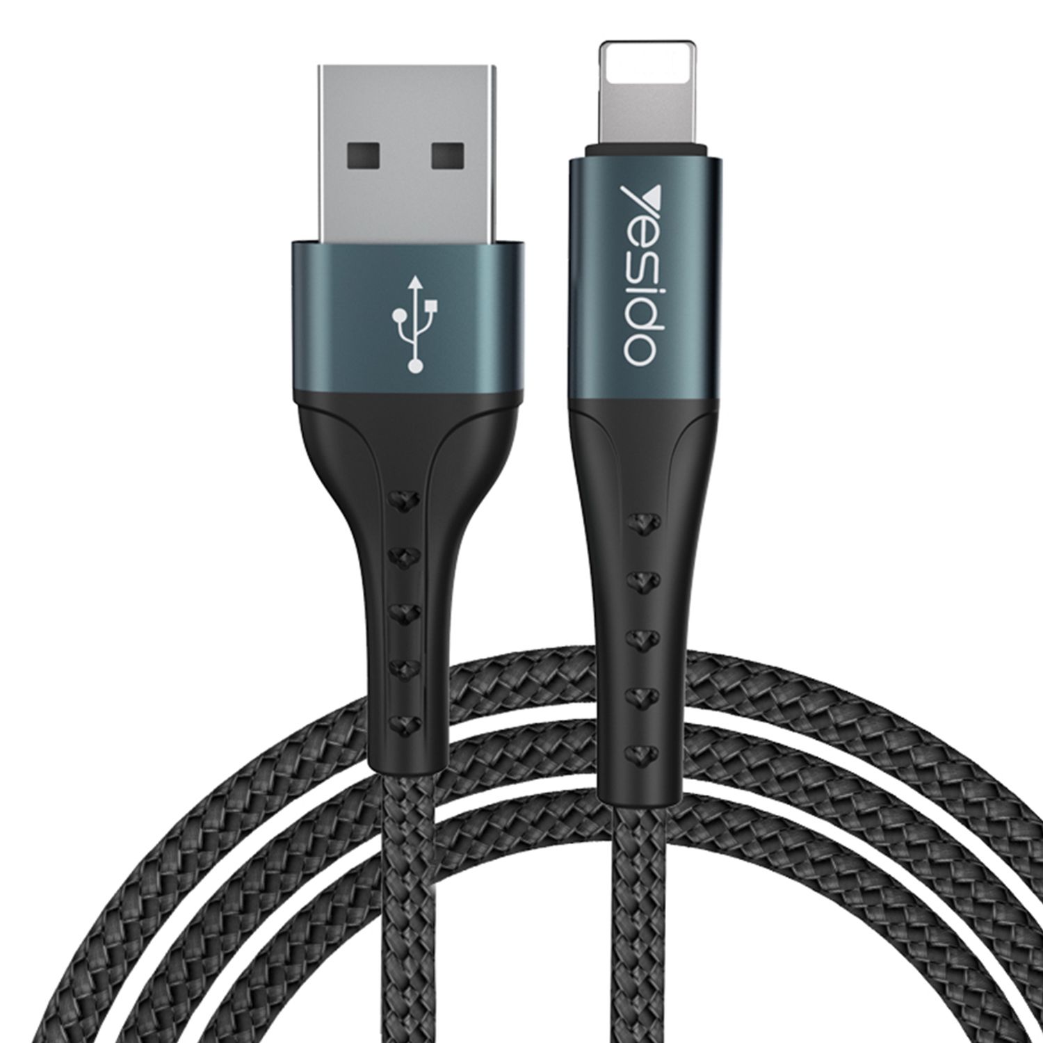 Cablu USB - tip Lightning, 2.4A, 1.2m, Yesido (CA-62) Negru fotografia produsului