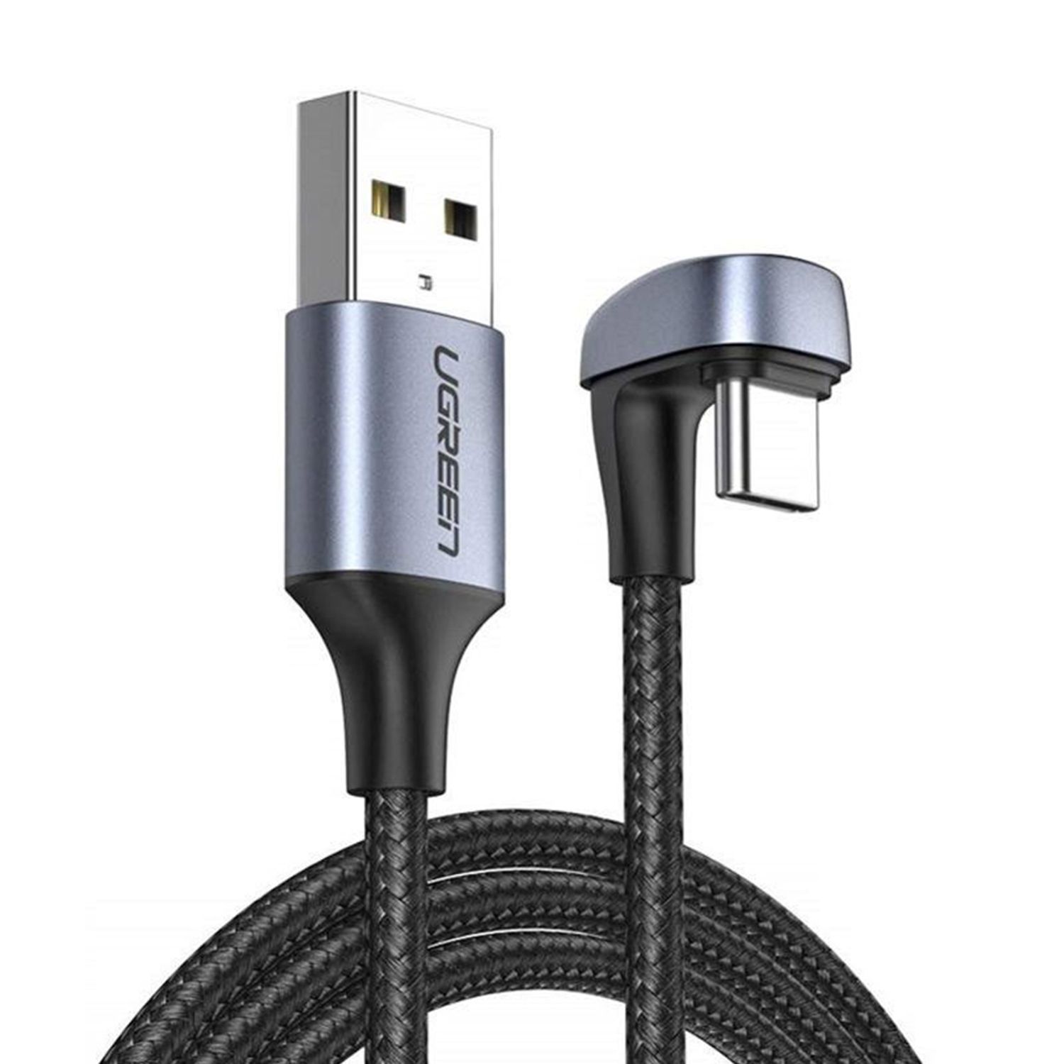 Cablu date USB to Angled Type-C, QC 3.0, 3 A, 1 m, Negru fotografia produsului