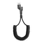 Cablu date Fish Eye Spring USB to Type-C, 2A, 1 m, Negru fotografia produsului