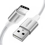 Cablu date Nickel Plating Aluminum Braid USB la Type-C, 1.5 m, Alb fotografia produsului