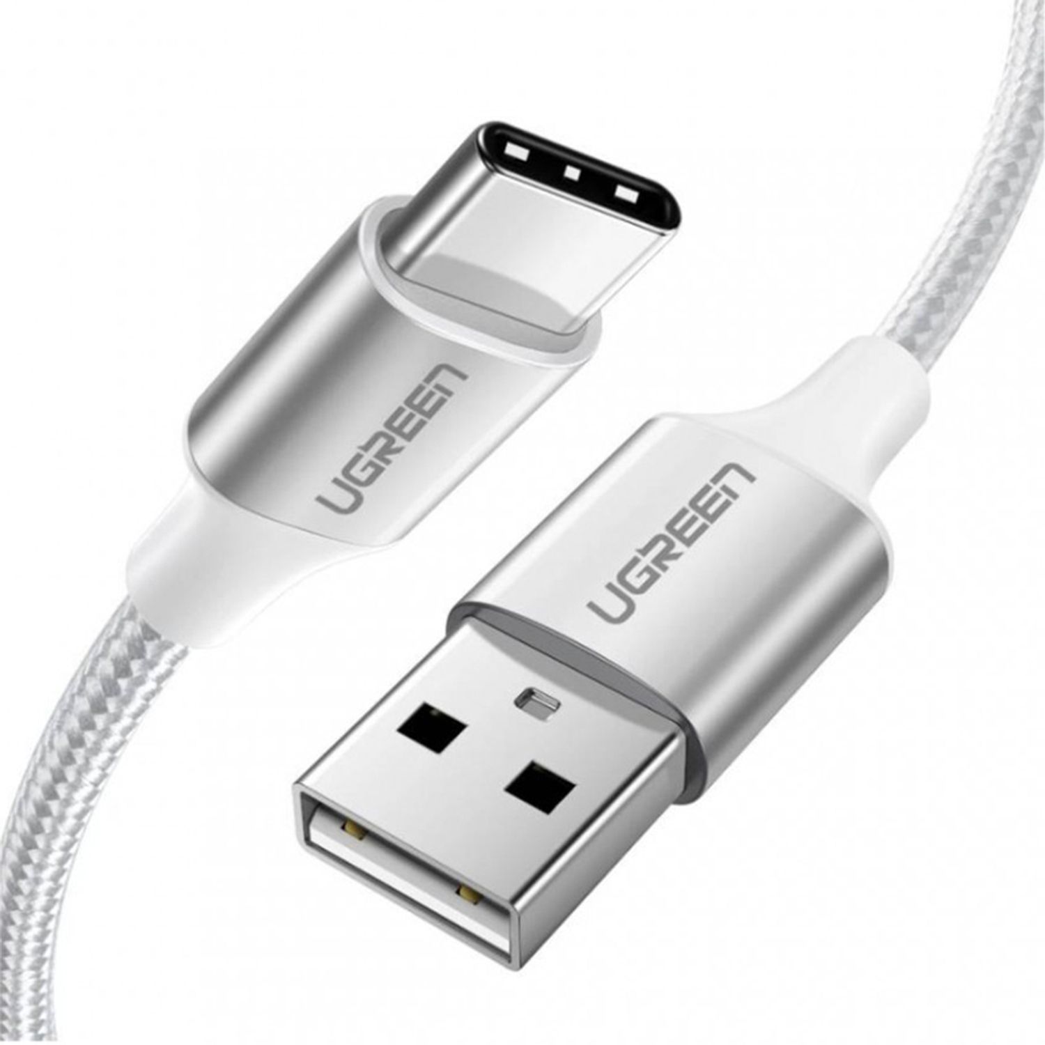 Cablu date Nickel Plating Aluminum Braid USB la Type-C, 1.5 m, Alb fotografia produsului