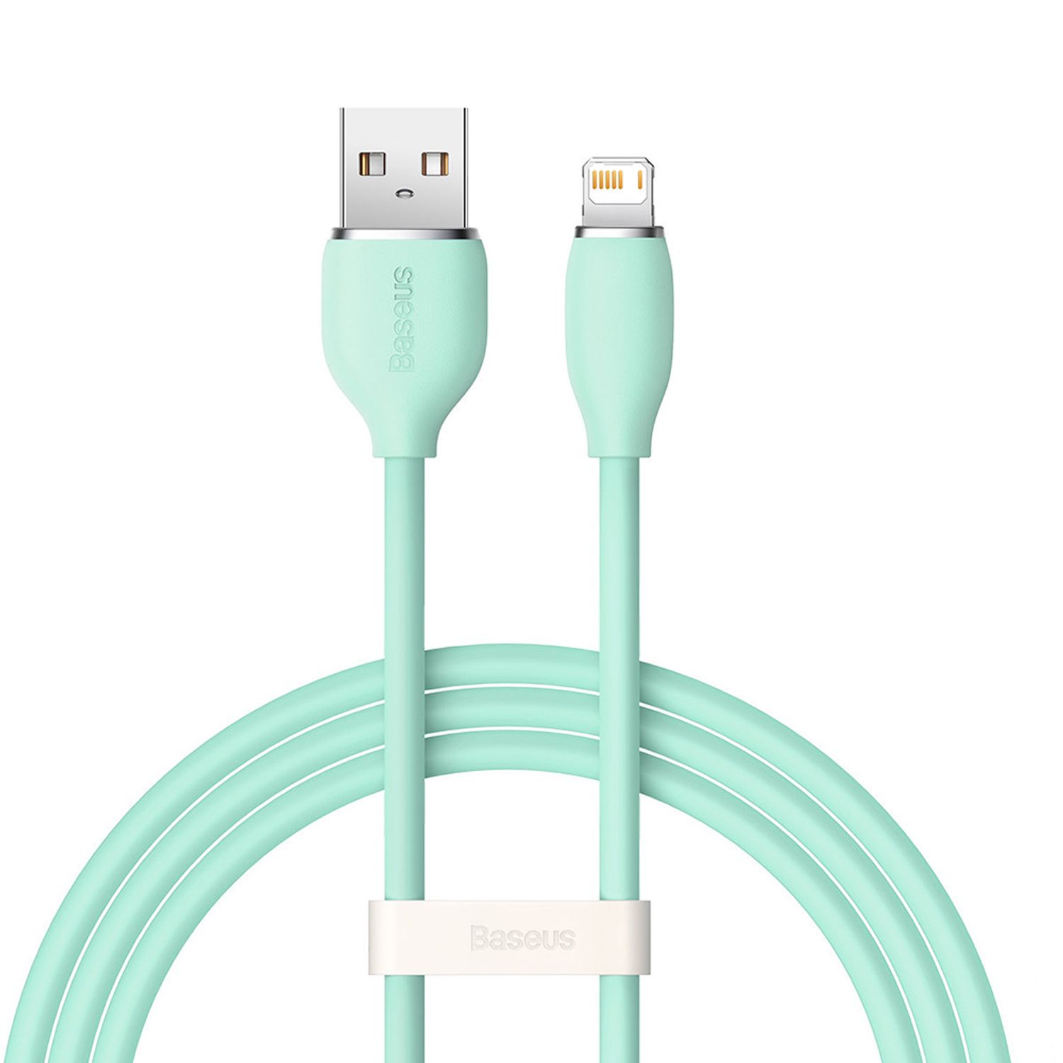 Cablu Baseus Jelly tip USB la Lightning, 2.4 A, 1.2 m, Verde fotografia produsului