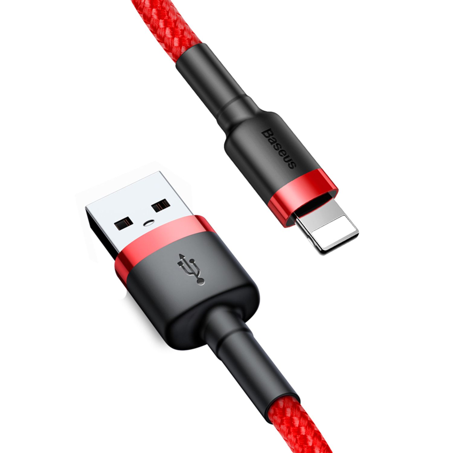 Cablu date tip lighting Baseus Cafule, USB la Lightning, 1.5 A, 2 m, Rosu fotografia produsului