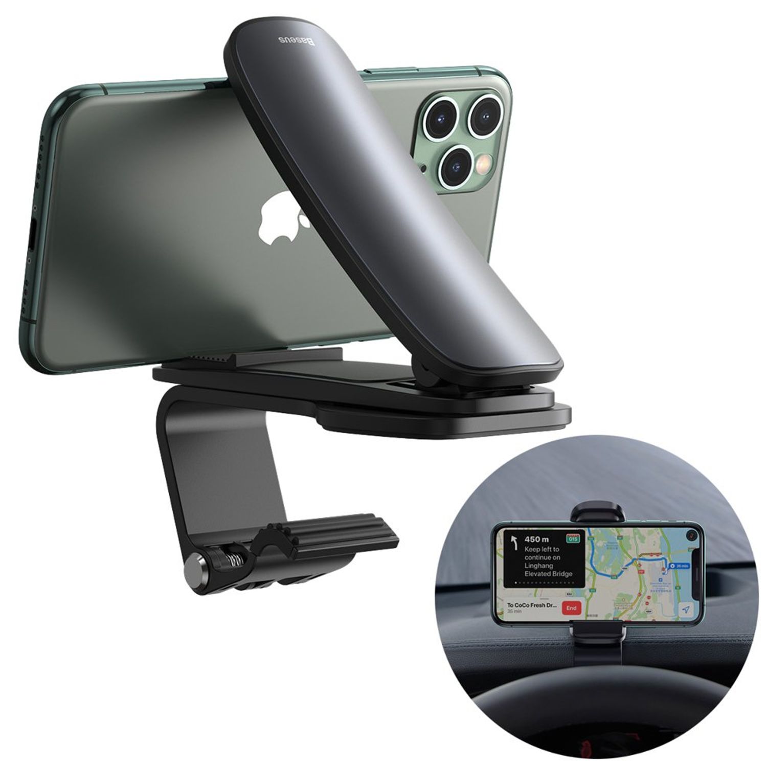 Suport telefon bord auto Baseus, negru fotografia produsului