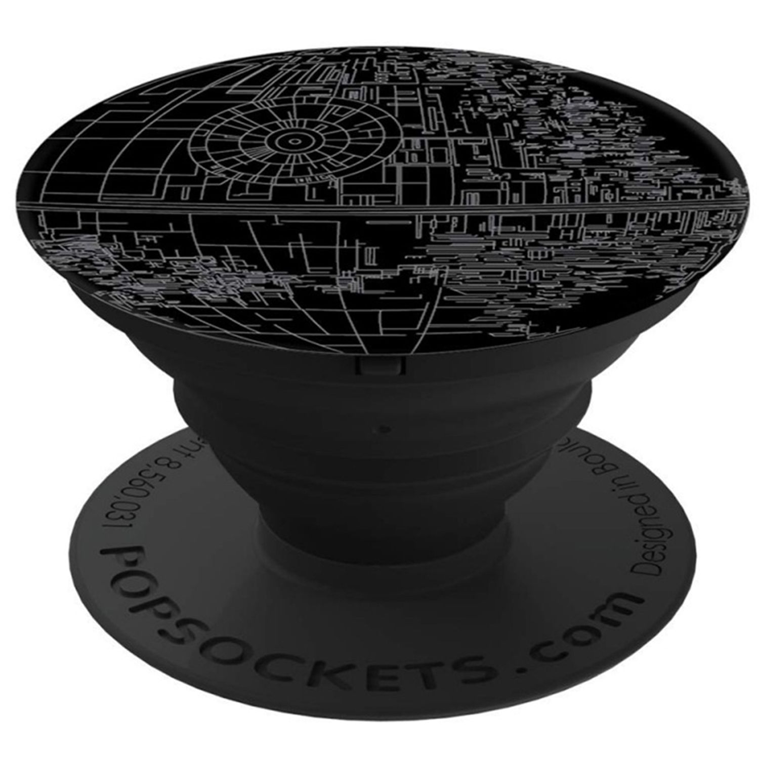 Accesoriu de telefon si tableta PopSockets, suport PopGrip cu fixare durabila,  Death Star Alum fotografia produsului
