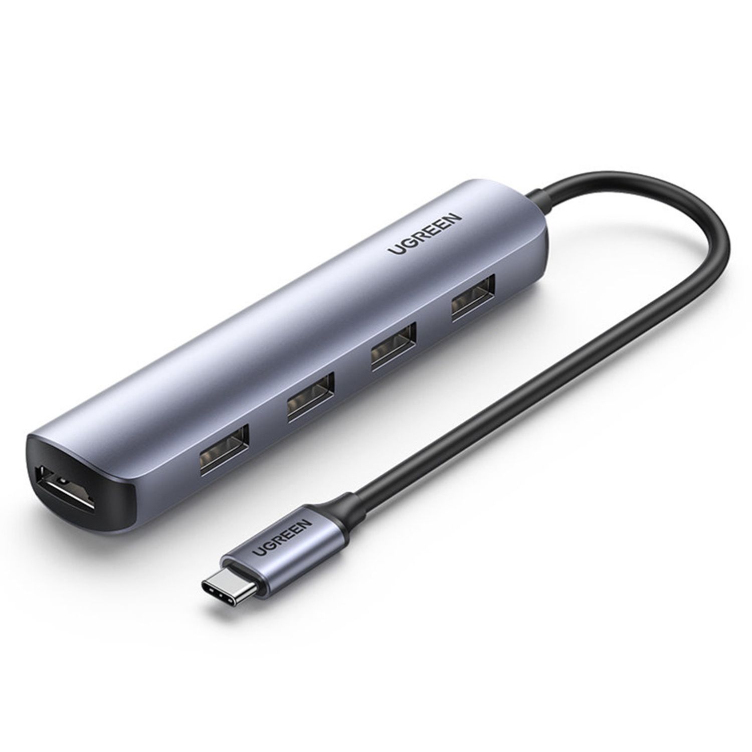 Hub 4 x USB, Type-C, HDMI Ugreen, 4K 30Hz, gri fotografia produsului