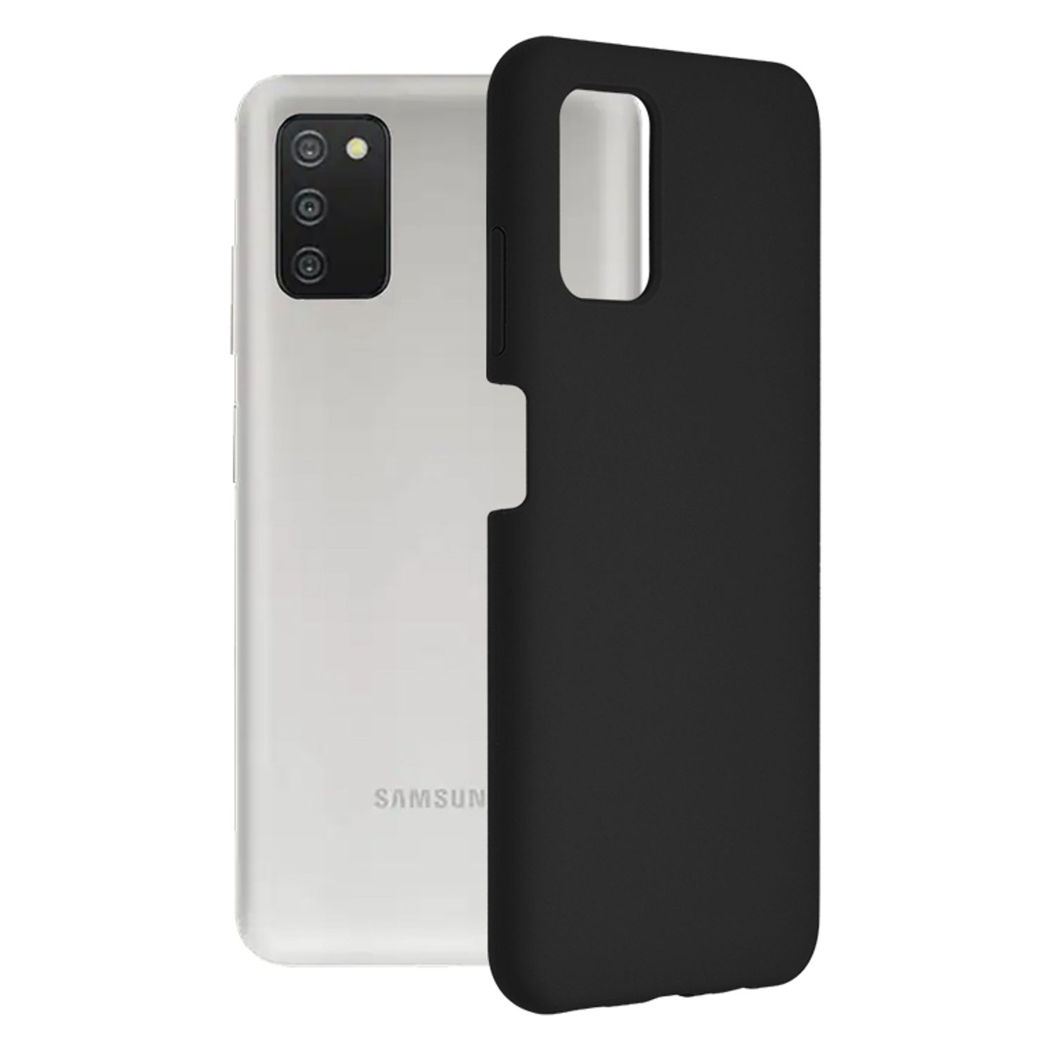 Husa din silicon compatibila cu Samsung Galaxy A03s, Negru fotografia produsului