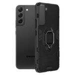 Husa de protectie Silicone Shield cu inel pentru Samsung Galaxy S22 Plus, Negru fotografia produsului