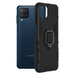 Husa de protectie Silicone Shield cu inel pentru Samsung Galaxy M12, Negru fotografia produsului