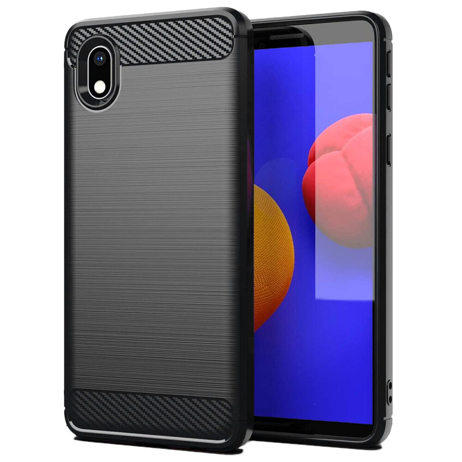 Husa premium din poliuretan compatibil cu Samsung Galaxy A01 Core   M01 Core, Negru fotografia produsului
