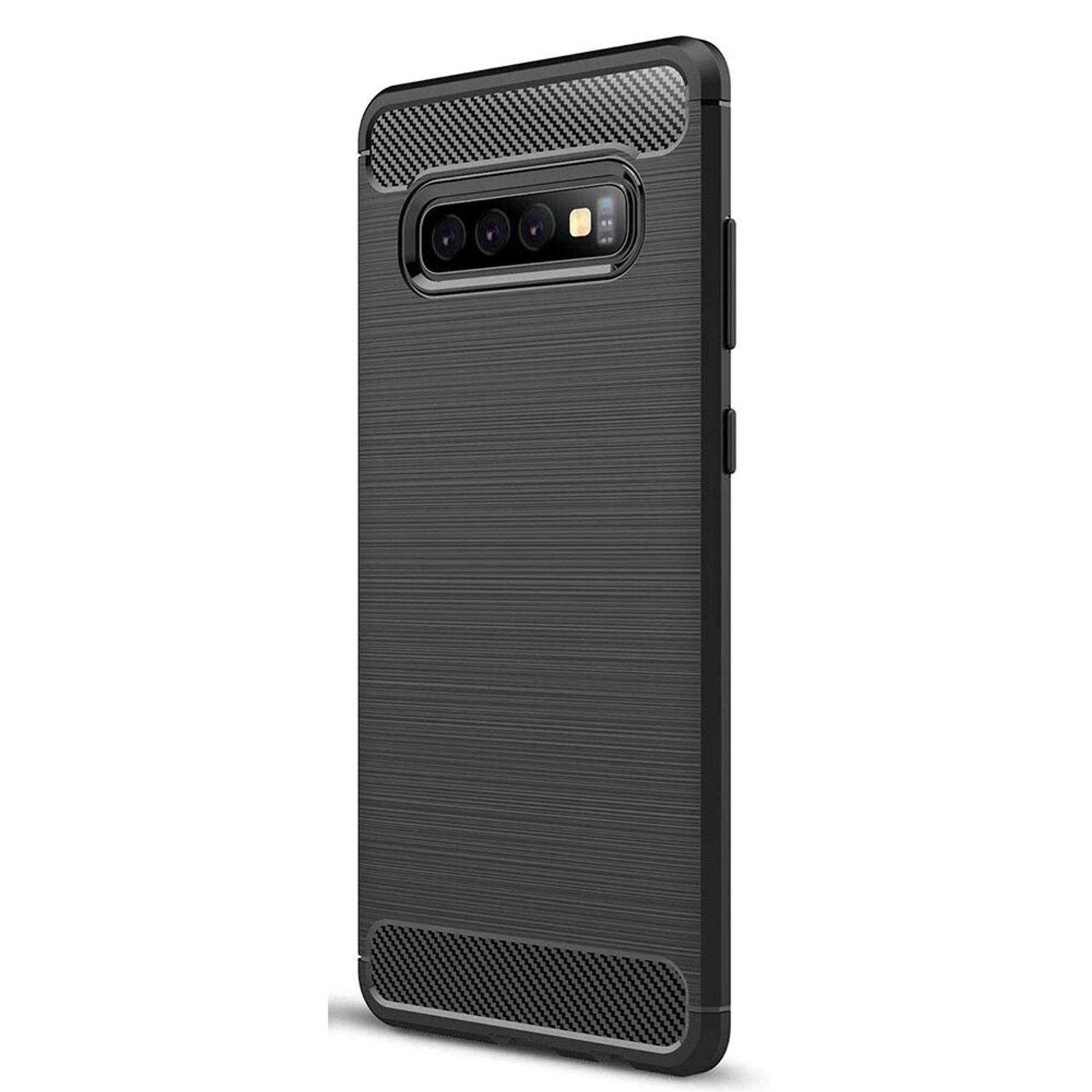 Husa premium din poliuretan compatibil cu Samsung Galaxy S10, Negru fotografia produsului