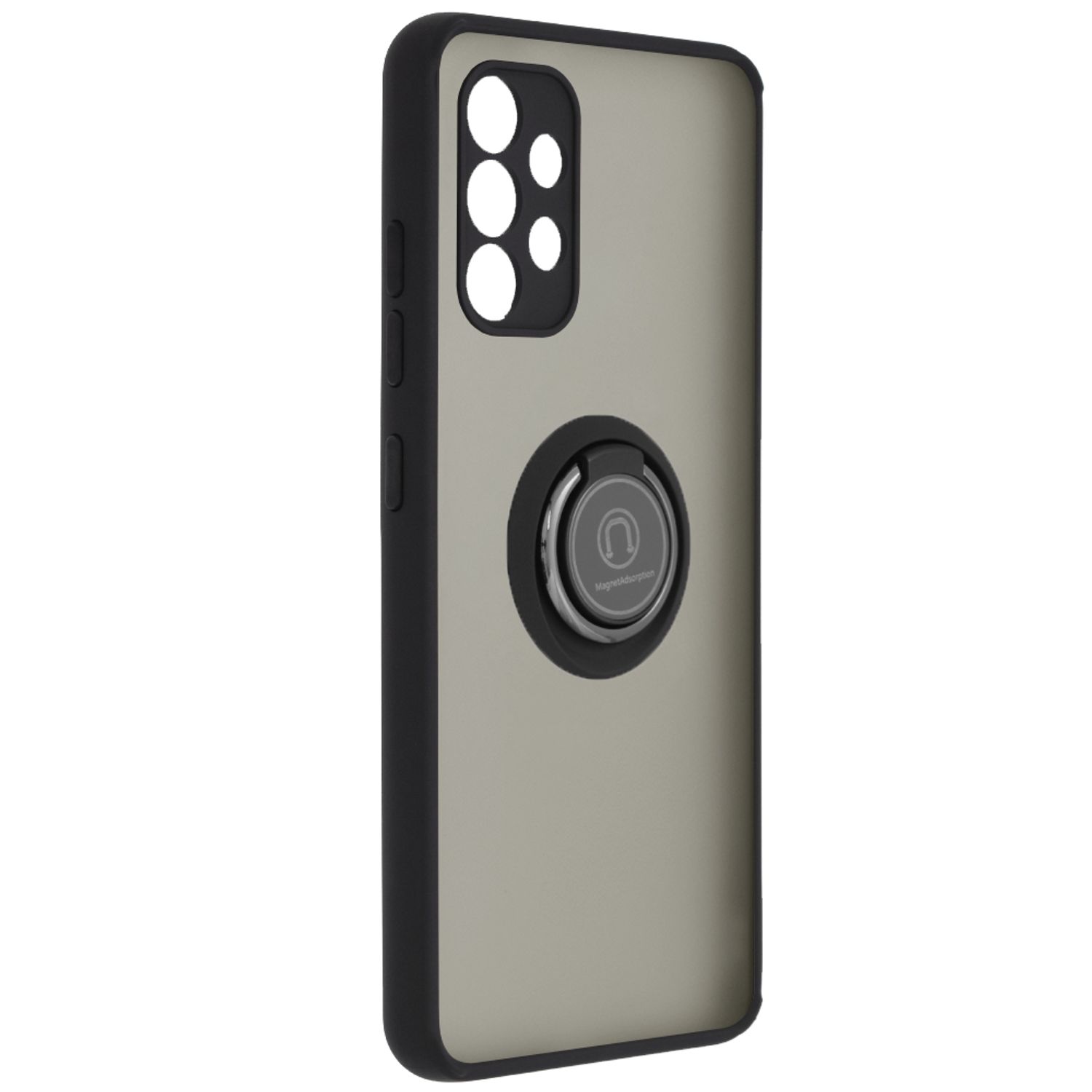 Husa cu inel reglabil si magnetic compatibila cu Samsung Galaxy A32 4G, negru fotografia produsului