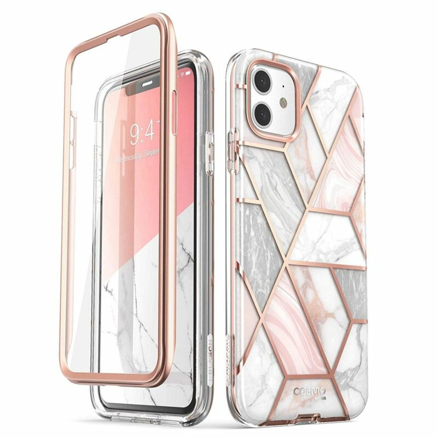 Husa premium compatibila cu iPhone 11 din silicon moale, design extravagant, i-Blason, roz fotografia produsului