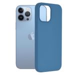 Husa din silicon compatibila cu iPhone 13 Pro Max, Albastru Denim fotografia produsului
