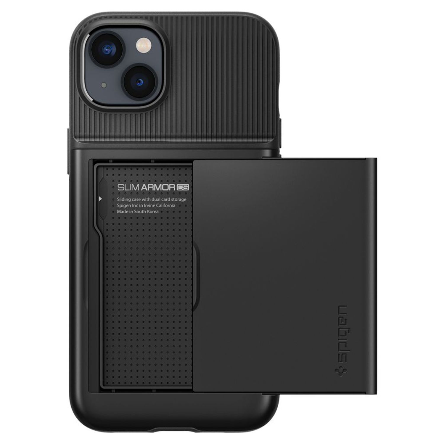 Husa premium cu suport carduri Slim Armor CS compatibila cu Apple iPhone 14 Plus, Negru fotografia produsului