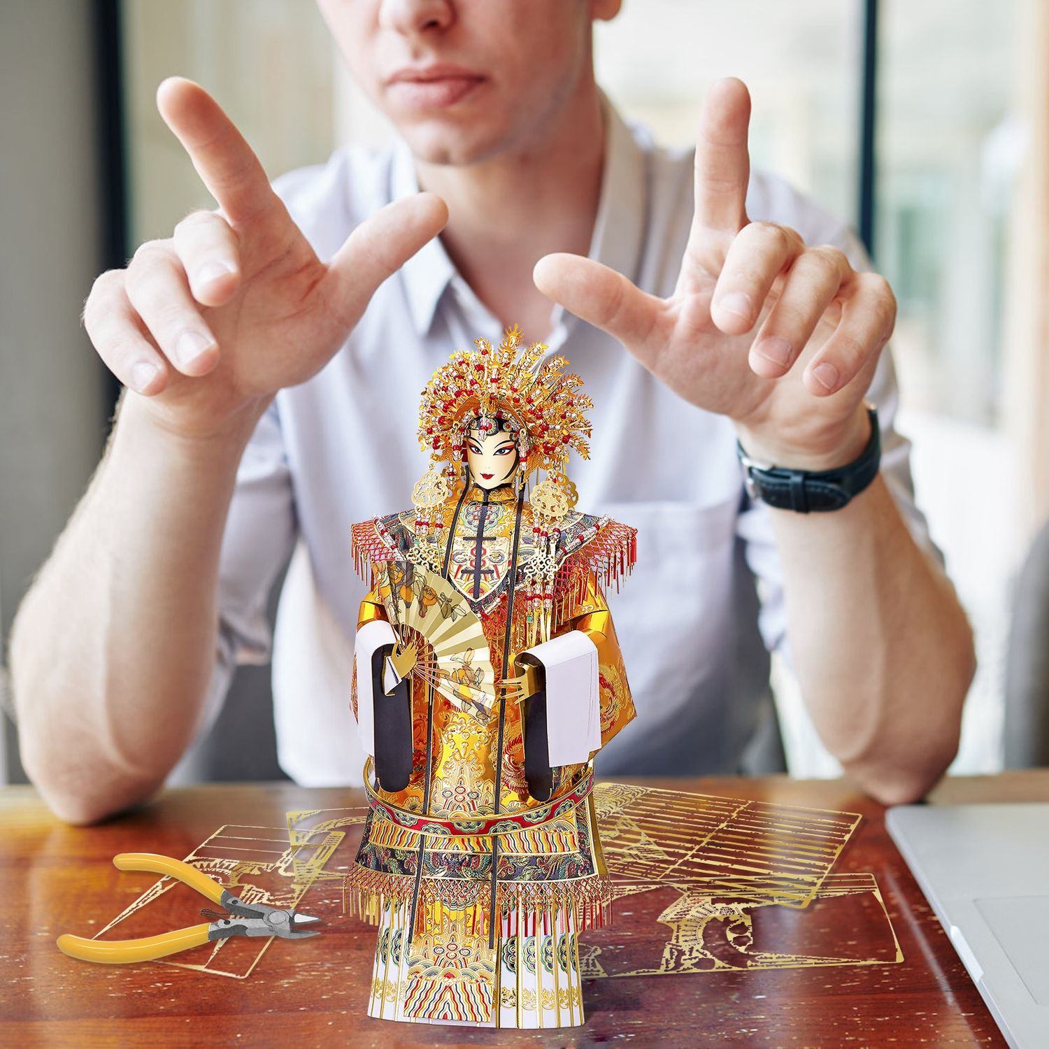 Puzzle 3D Piececool, Huadan (Yang Guifei), Metal, 343 piese fotografia produsului View 5 L