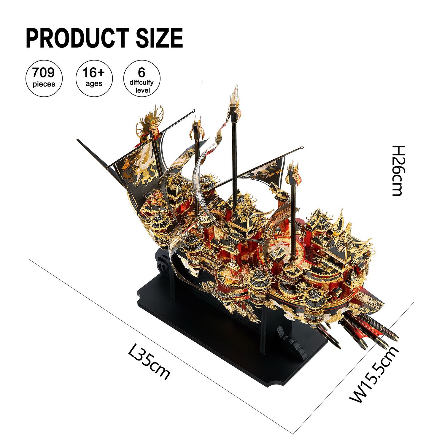 Puzzle 3D Piececool, Spargatorul de Vant, Metal, 709 piese fotografia produsului View 3 L