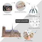 Puzzle 3D Piececool, Notre-Dame de Paris, Metal, 382 piese fotografia produsului View 6 S