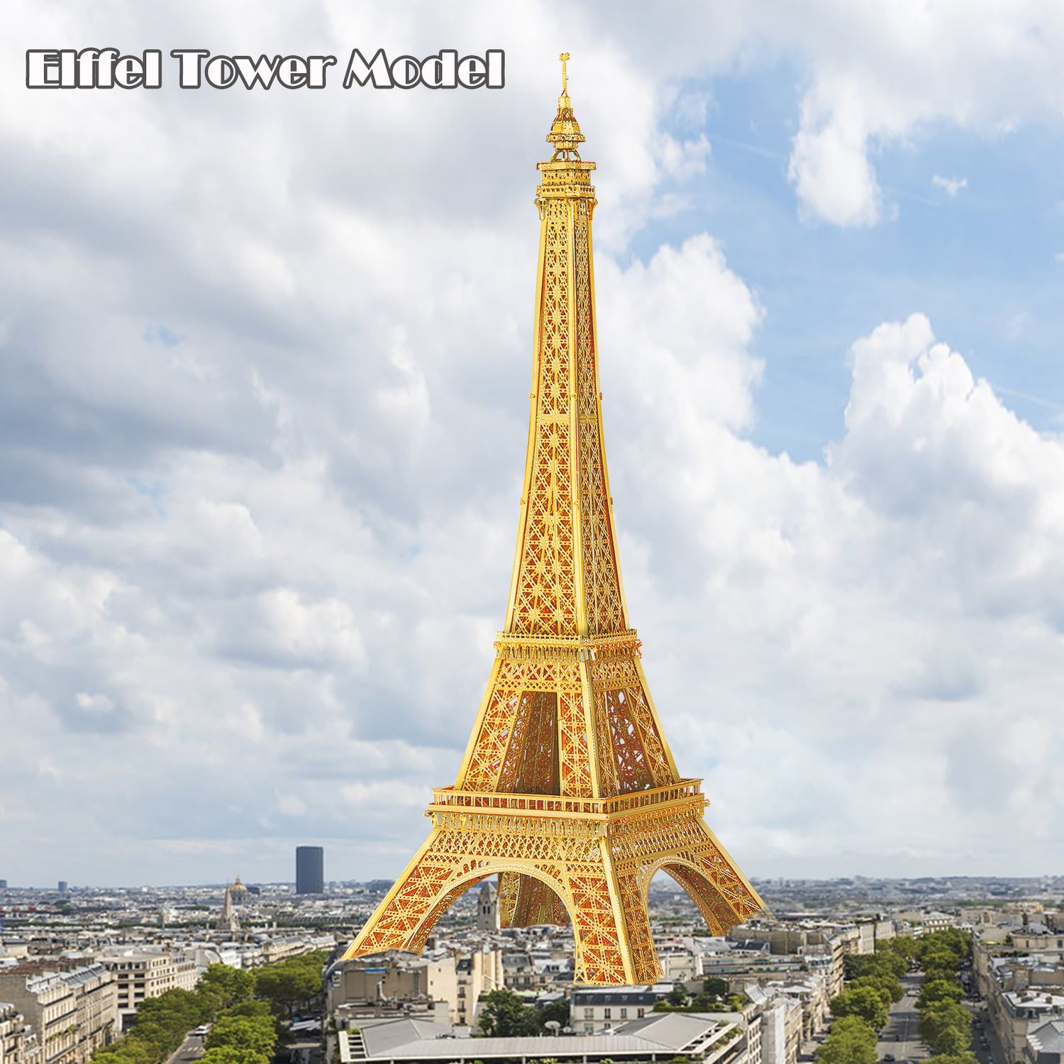 Puzzle 3D Piececool, Turnul Eiffel, Metal, 96 piese fotografia produsului View 3 L