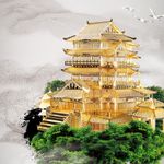 Puzzle 3D Piececool, Pavilionul Tengwang, Metal, 106 piese fotografia produsului View 3 S