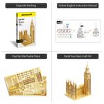 Puzzle 3D Piececool, Big Ben, Metal, 62 piese fotografia produsului View 4 S