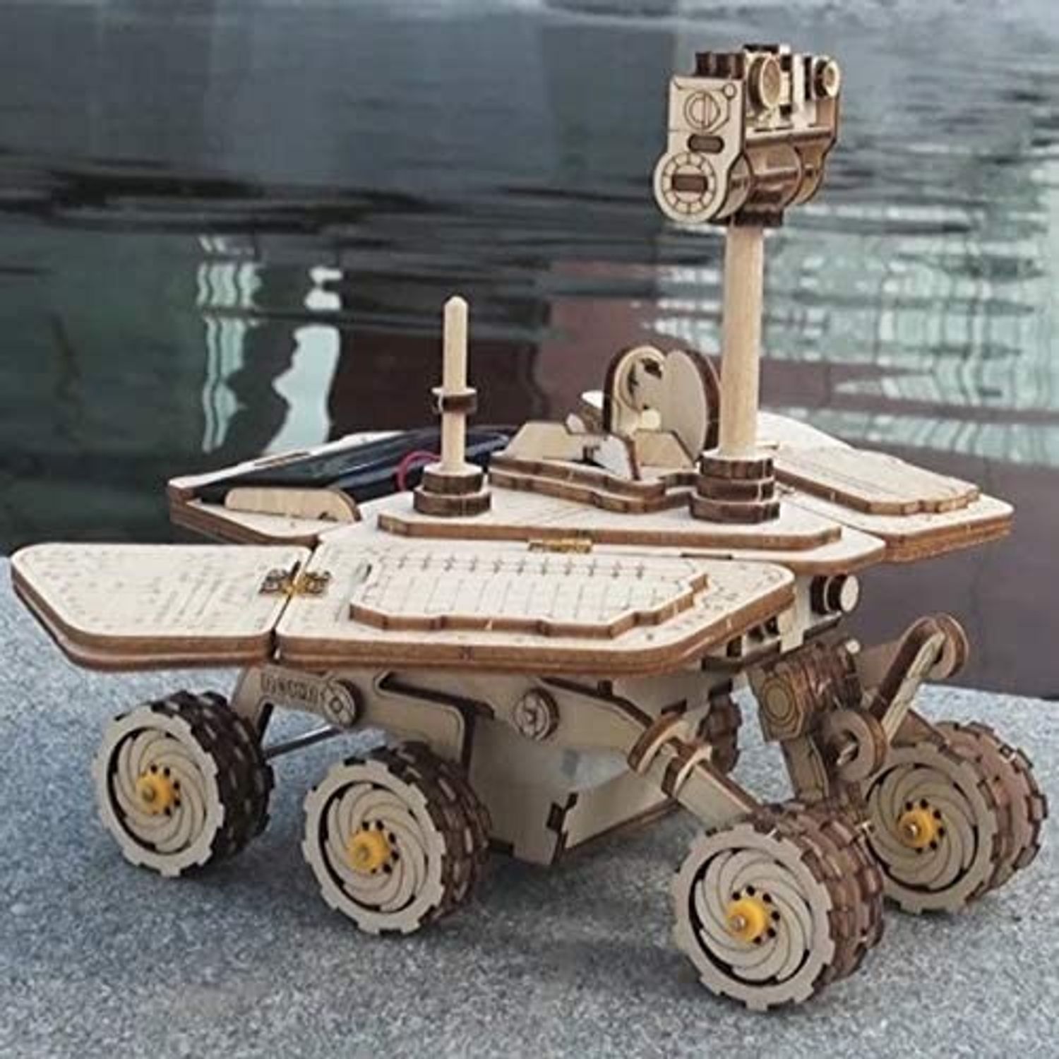 Puzzle 3D spatial, cu baterie solara, Vagabond Rover, Lemn, 153 piese fotografia produsului View 2 L