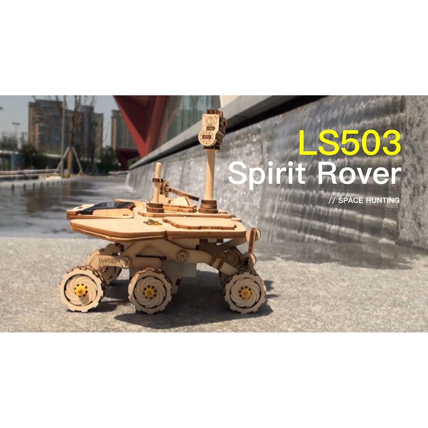 Puzzle 3D spatial, cu baterie solara, Vagabond Rover, Lemn, 153 piese fotografia produsului View 6 L