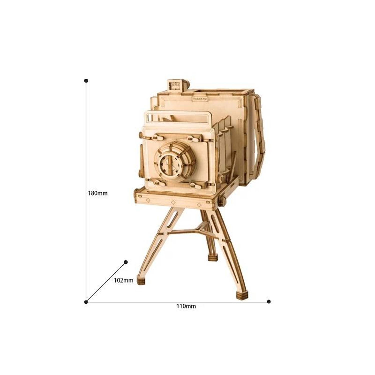 Puzzle 3D , Camera Vintage, Lemn, ROKR, 140 piese fotografia produsului View 6 L
