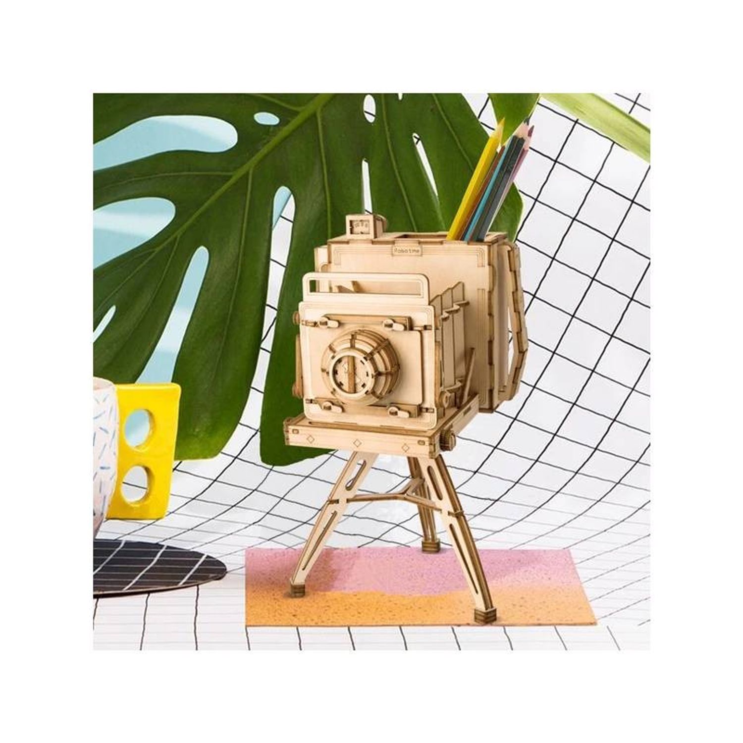 Puzzle 3D , Camera Vintage, Lemn, ROKR, 140 piese fotografia produsului View 4 L