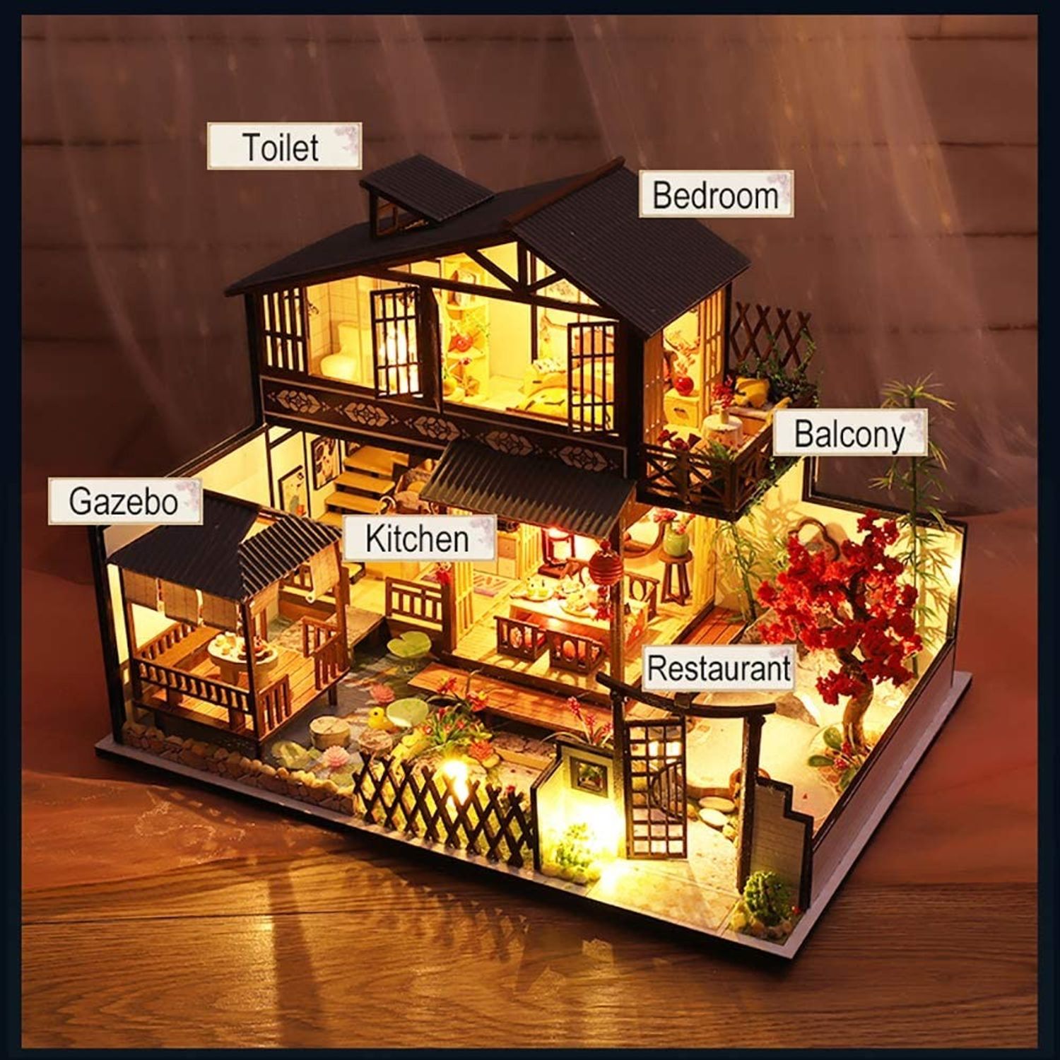 Puzzle 3D, Casuta DIY, Forest Habitat, Cutebee, 232 piese fotografia produsului View 2 L