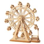 Puzzle 3D , Roata mare, Lemn, ROKR, 120 piese fotografia produsului