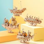Puzzle 3D , Sailing Ship, Lemn, ROKR, 118 piese fotografia produsului View 5 S