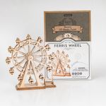 Puzzle 3D , Roata mare, Lemn, ROKR, 120 piese fotografia produsului View 6 S