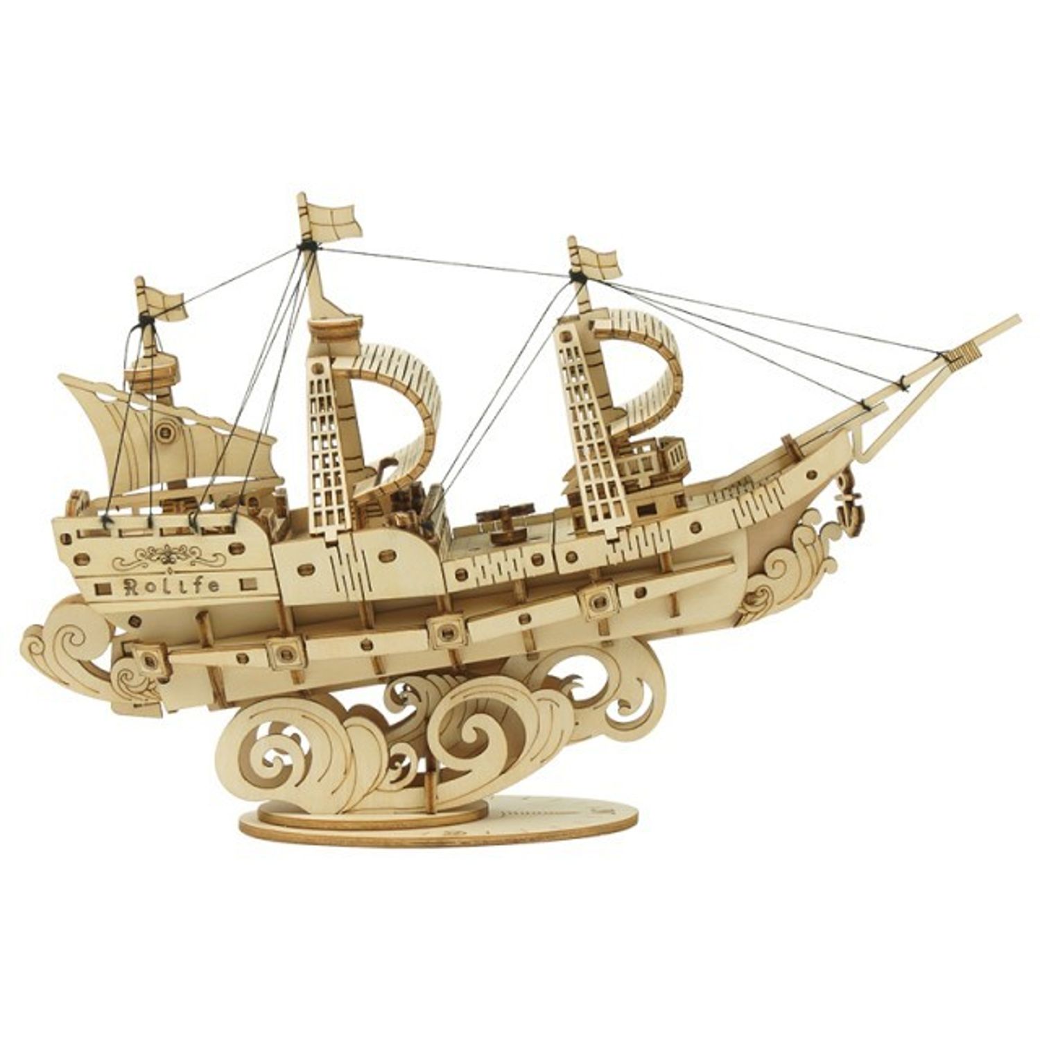 Puzzle 3D , Sailing Ship, Lemn, ROKR, 118 piese fotografia produsului
