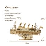 Puzzle 3D , Cruise Ship, Lemn, ROKR, 145 piese fotografia produsului View 4 S