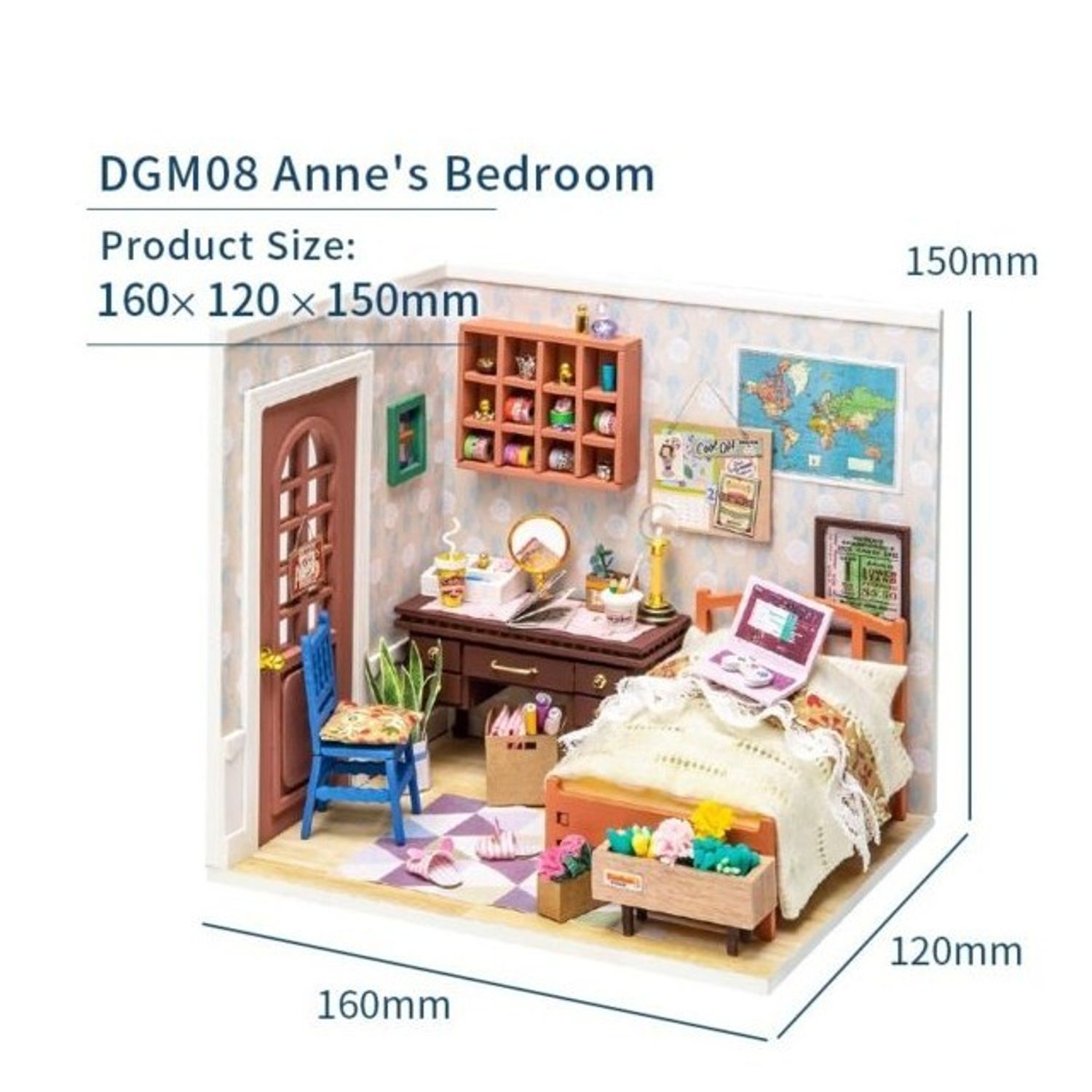 Puzzle 3D, Casuta DIY, Dormitorul Anei, Rolife, 88 piese fotografia produsului View 3 L