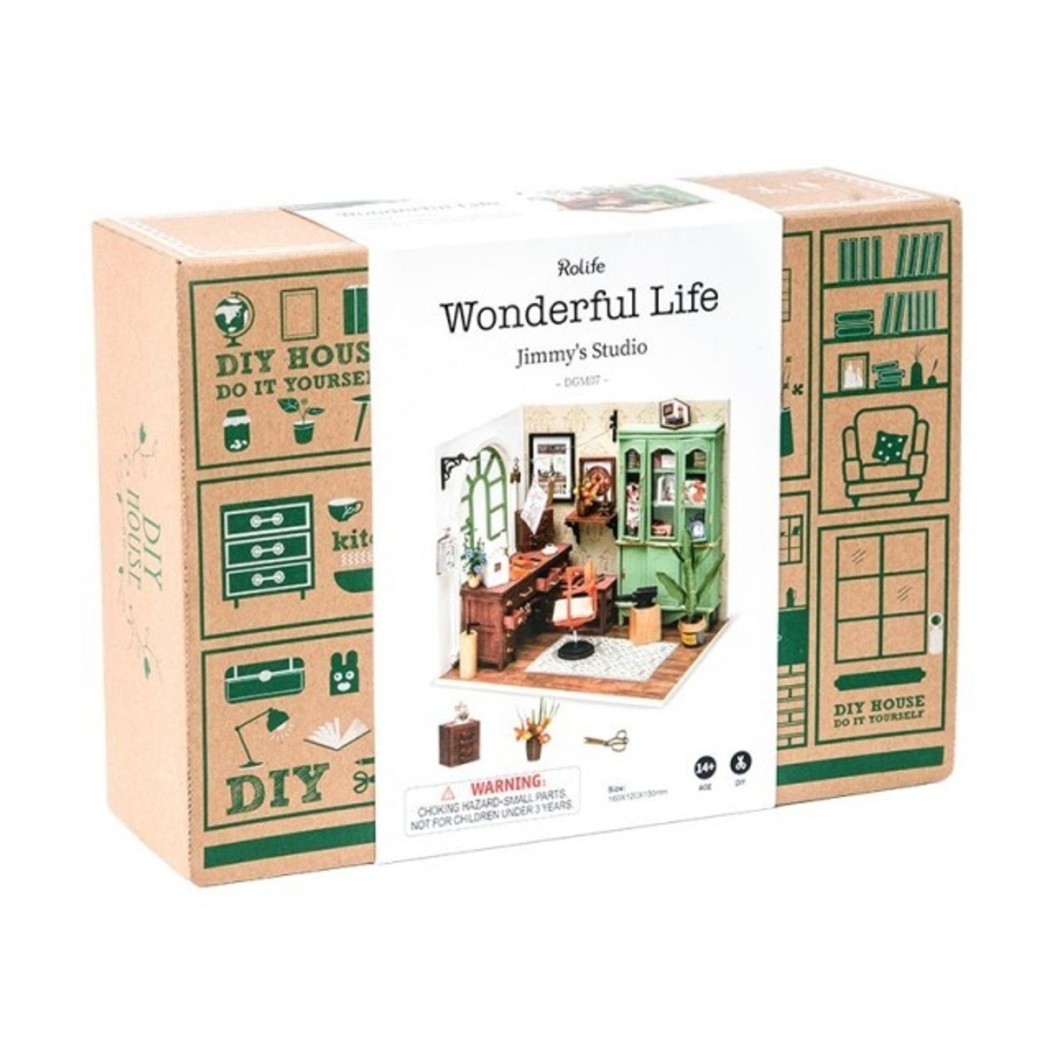 Puzzle 3D, Casuta DIY, Biroul lui Jimmy, Rolife, 77 piese fotografia produsului View 6 L