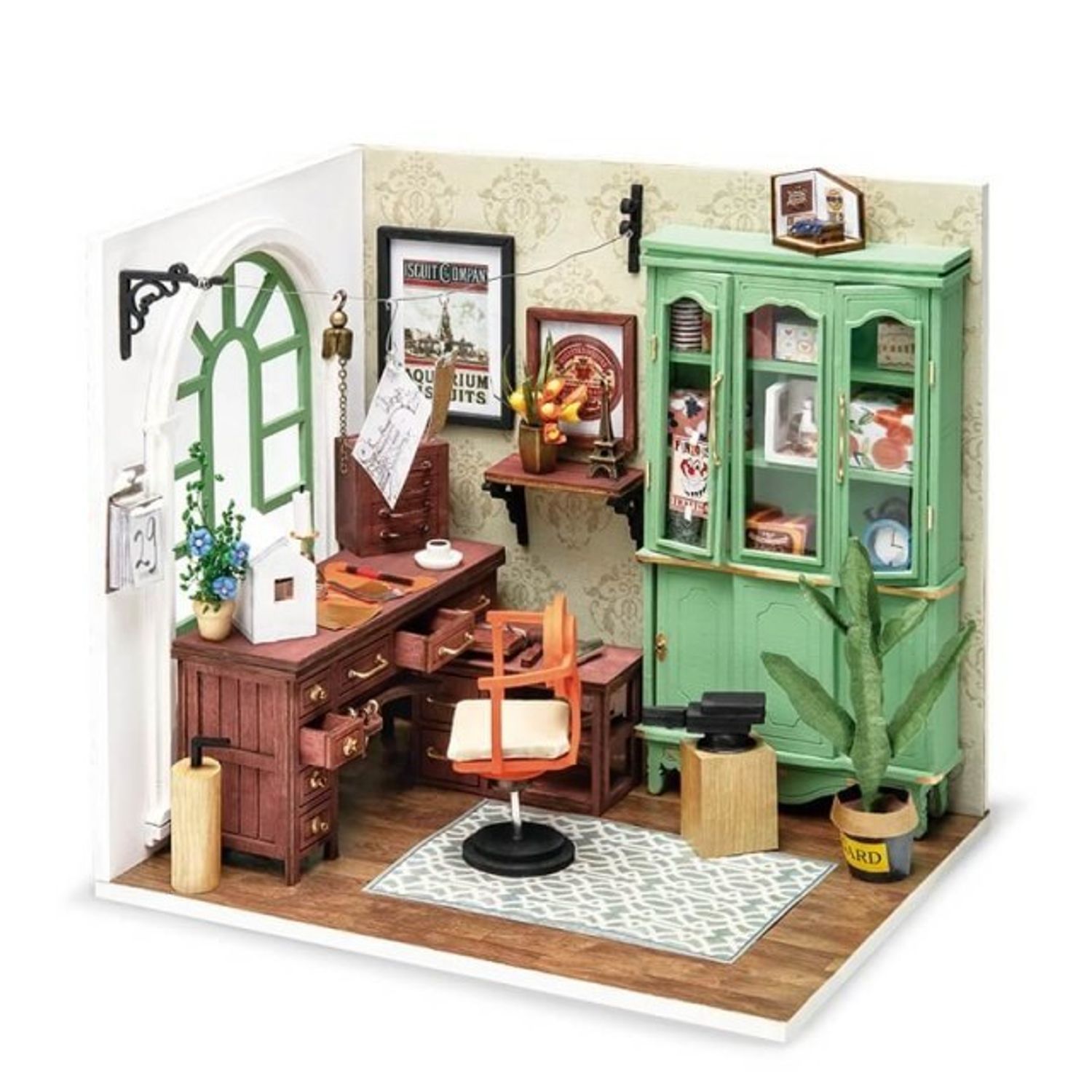 Puzzle 3D, Casuta DIY, Biroul lui Jimmy, Rolife, 77 piese fotografia produsului