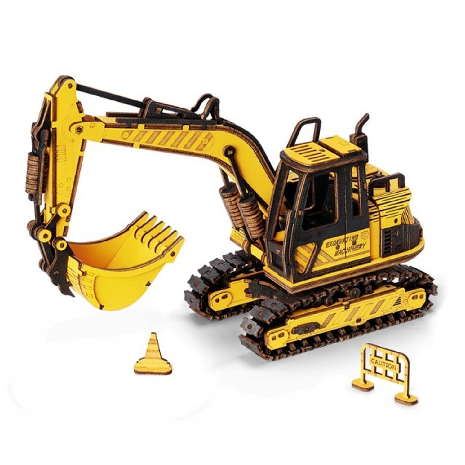Puzzle 3D, de lemn, Excavator, ROKR, 395 piese fotografia produsului