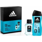 Gift Set Adidas Feel The Chill Ice Dive: apă de toaletă 50 Ml + gel de duș 250 ml fotografia produsului