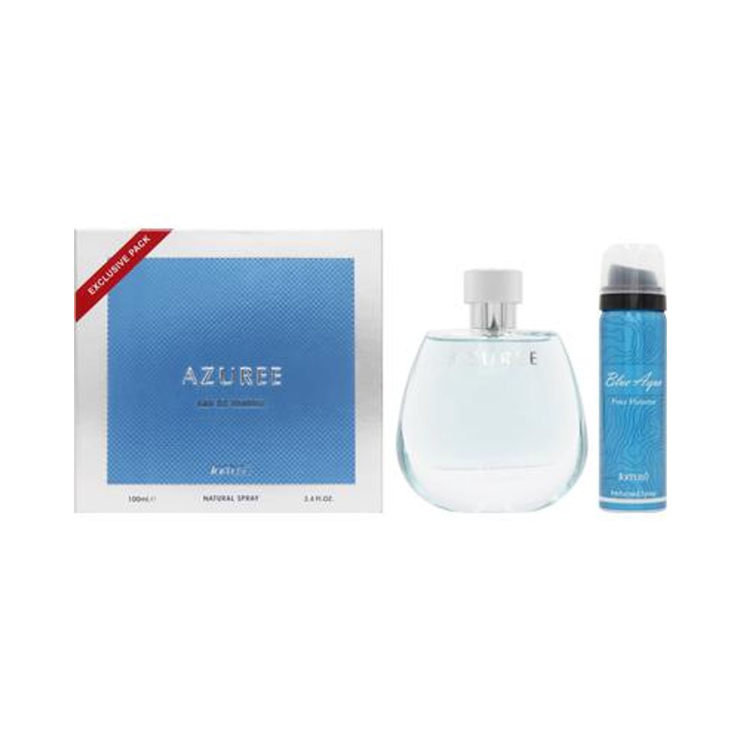 Set La Muse by Lattaf, Azuree, Apa de parfum 100 ml si Deodorant 50 ml, barbati fotografia produsului