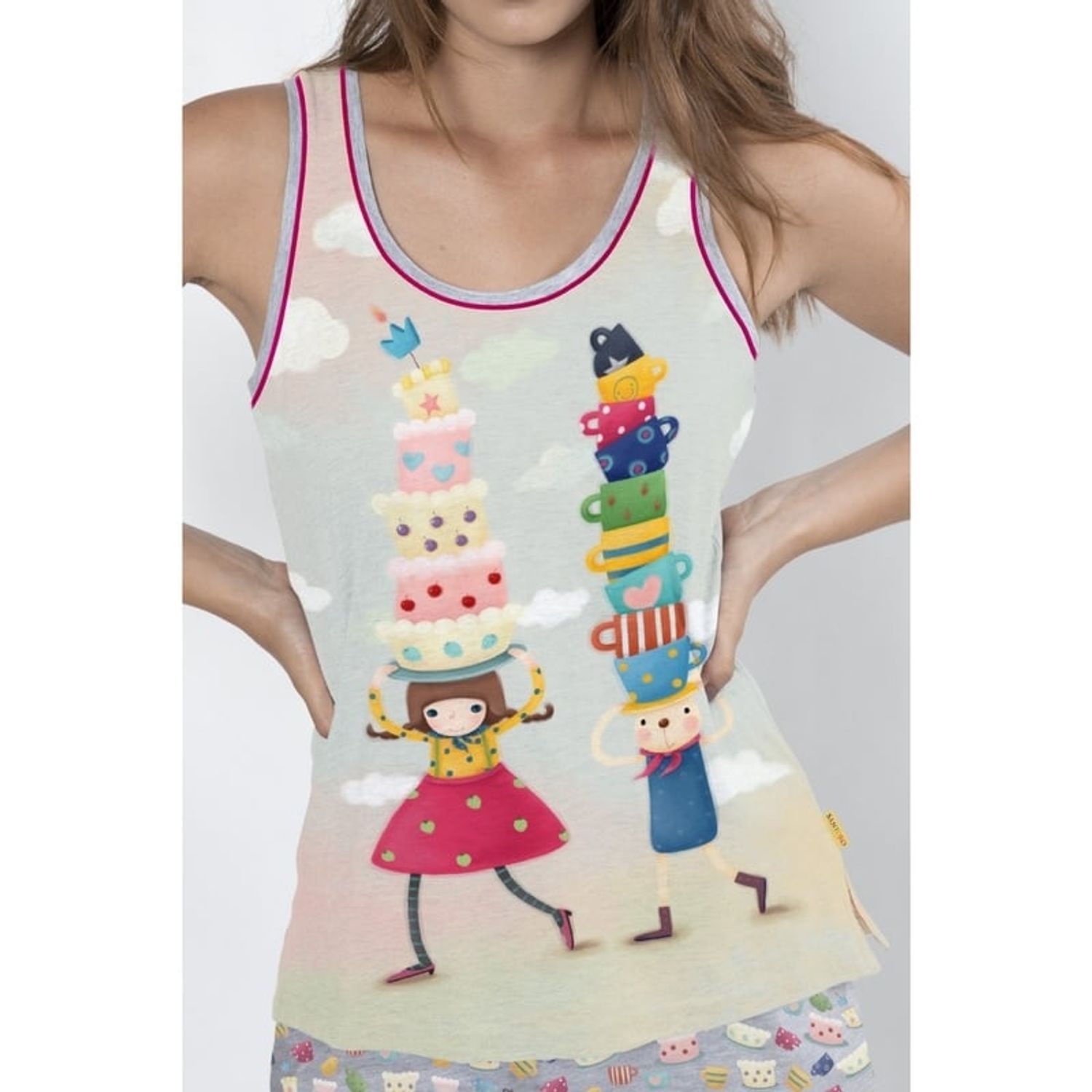 Gorjuss Pijama scurta Tea Party marime XL M fotografia produsului View 2 L