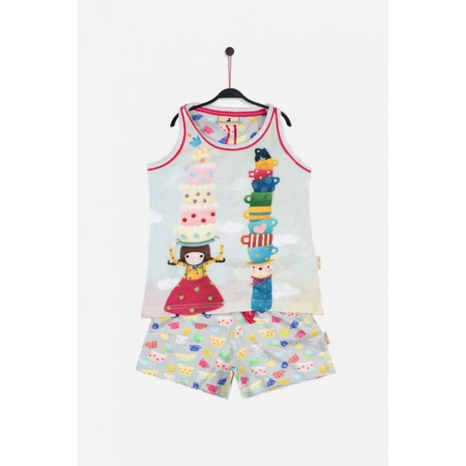 Gorjuss Pijama scurta Tea Party marime 4 ani 4 ani fotografia produsului