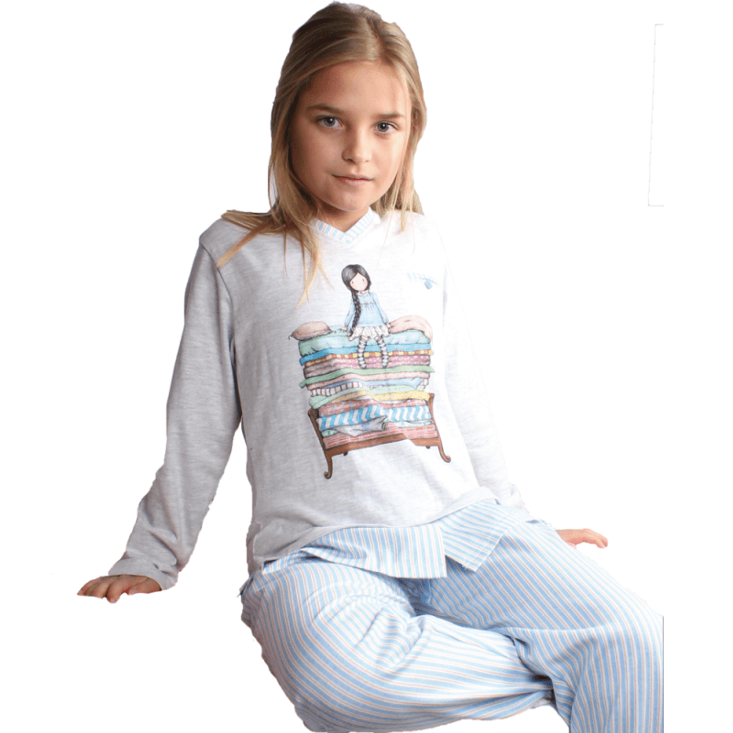 Pijama fete Gorjuss The Princess And The Pea marime 8 ani 8 ani fotografia produsului View 2 L