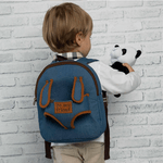 Rucsacel jeans cu jucarie Panda din plus fotografia produsului View 4 S