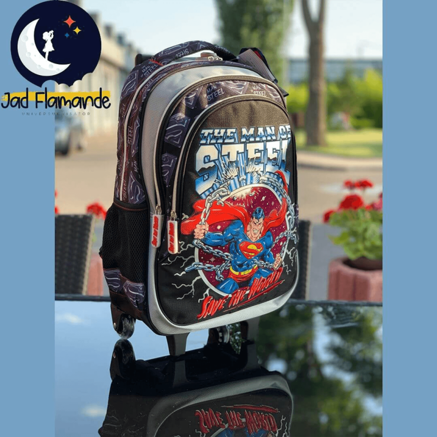 Troler scoala 3 fermoare Superman fotografia produsului View 2 L