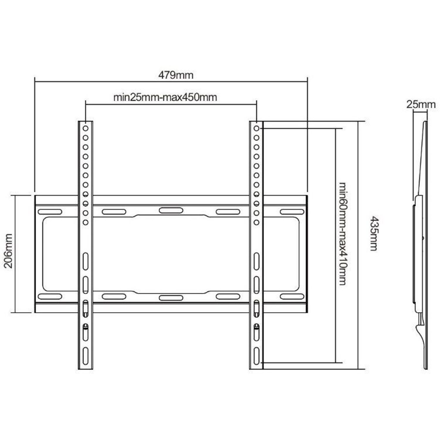Suport Perete Cabletech UCH0151, 32" - 55", 40Kg (Negru) fotografia produsului View 2 L